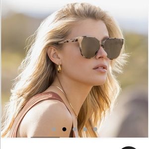 Diff “Gia” sunglasses in cream tortoise grey